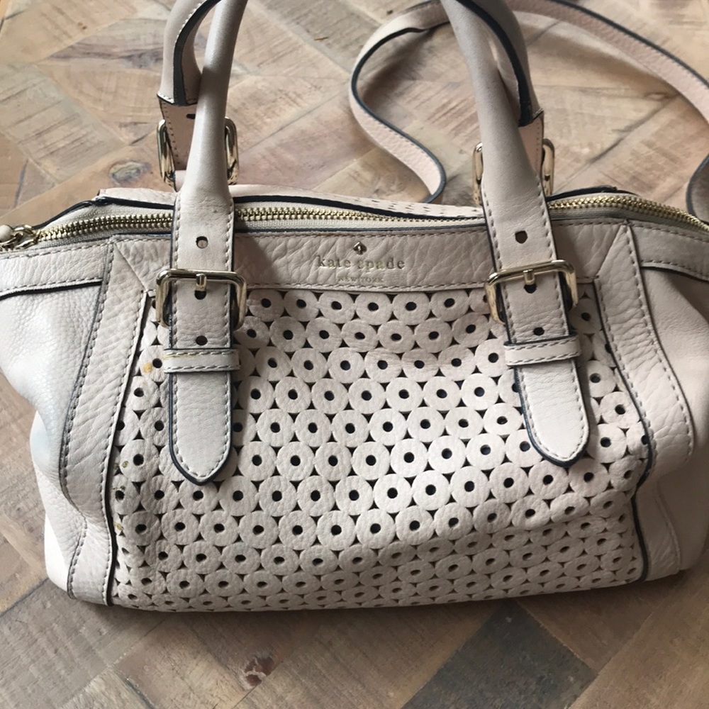 Kate Spade Blush Satchel Leather Handbag with Crossbody Strap
